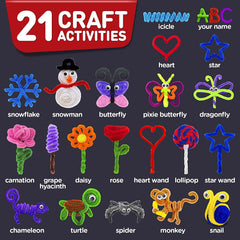 Learn & Climb Kids Arts and Crafts Activities - Create 21 Craft Figures, Hours of Crafting. Art Supplies & Instructions for Boys & Girls Ages 4,5,6,7,8-12