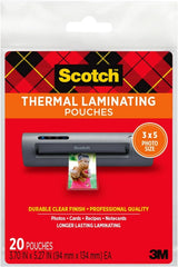 Scotch Thermal Laminating Pouches Premium Quality, 5 Mil Thick for Extra Protection, 20 Thermal Laminating Pouches (Pack of 1), Our Most Durable Lamination Pouch, 3.7 X 5.2 Inches, Clear (TP5902-20)