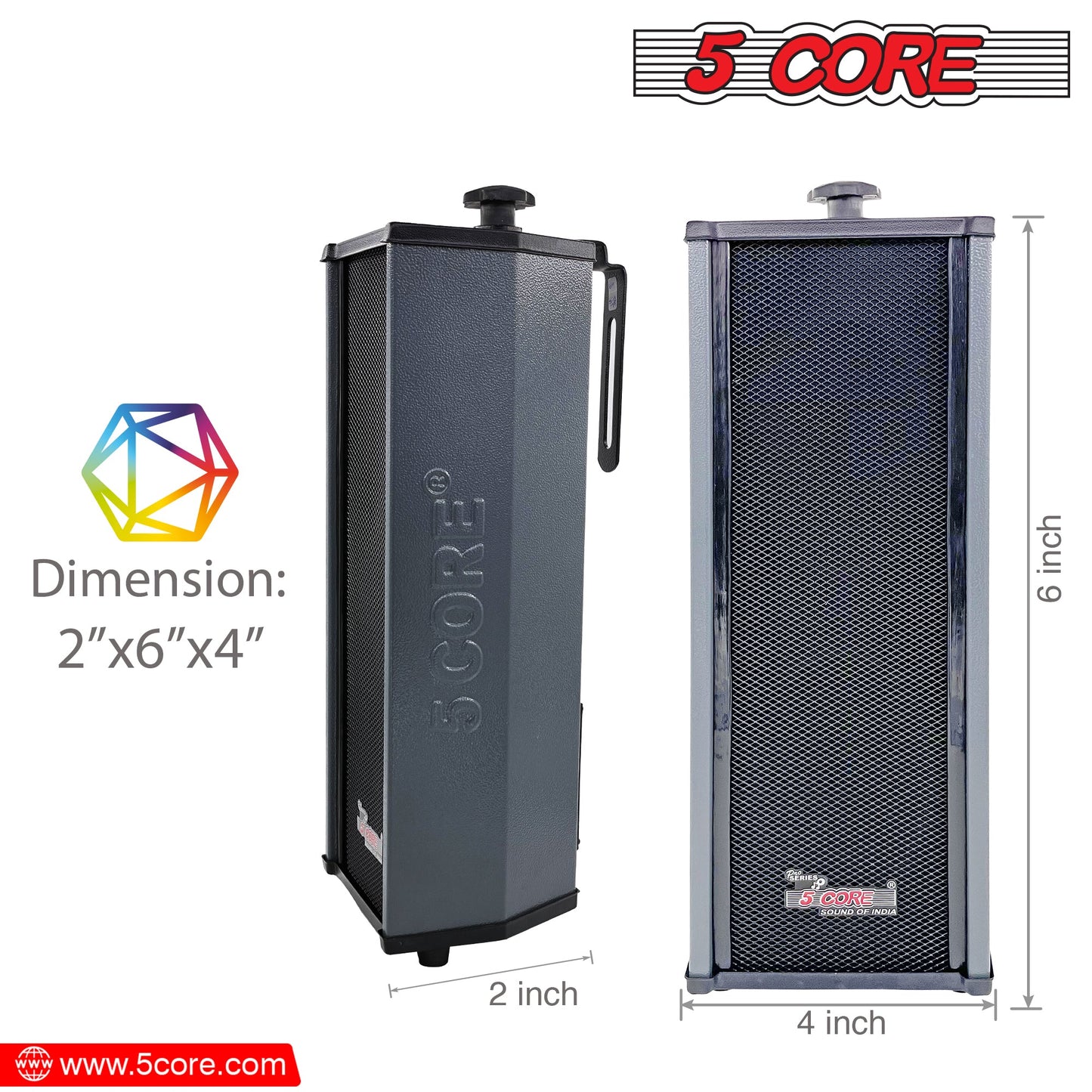 5Core Outdoor Speakers Stereo In Wall 100W Peak Passive Home Audio