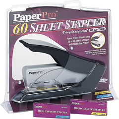 Bostitch 60 Sheet Heavy Duty Stapler - Two Fingers, No Effort, Spring Powered Stapler - Gray (1200)