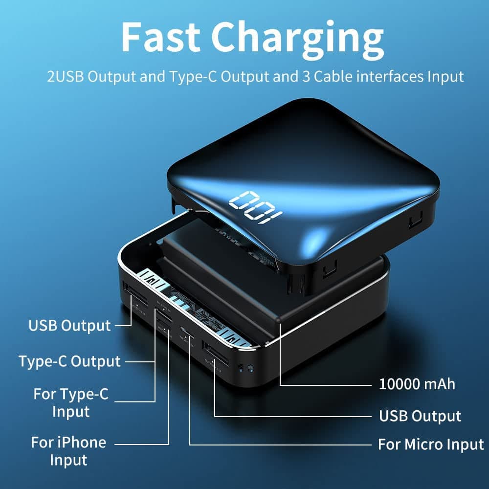 T-CORE Power Bank the Smallest and Lightest 10000Mah External Battery Ultra-Compact High-Speed Charging Technology Portable Charger for Iphone, Samsung Galaxy and More