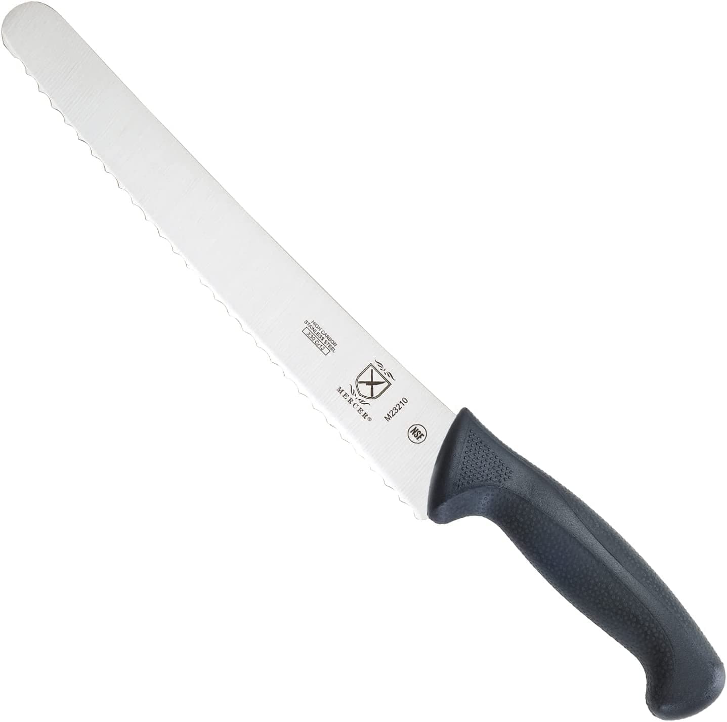 Mercer Culinary M23210 Millennia Black Handle, 10-Inch Wide Wavy Edge, Bread Knife