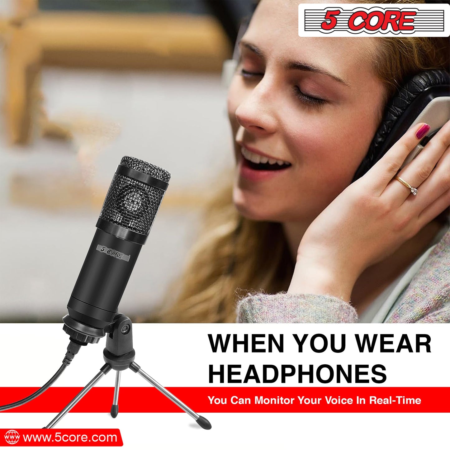 5Core Recording Microphone Podcast Bundle Professional Condenser