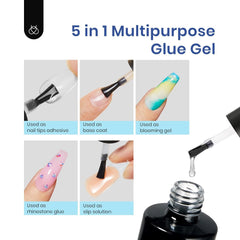 Beetles Gel Nail Kit Easy Nail Extension Set 240Pcs Soft Nail Tips Extra Short Oval Shape with 5 in 1 Nail Glue Gel and Uv Led Lamp Nail Art Home Manicure Set Acrylic False Nail Tips Kit