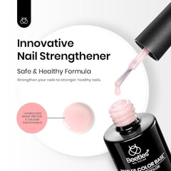 Beetles Color Base Gel Nail Polish, 6 Colors Nude Gel Polish Pink Nail Polish Peach Pink Nail Polish Neutral Sheer Colors Strengthener Soak off Nail Art Manicure DIY at Home Gift for Women