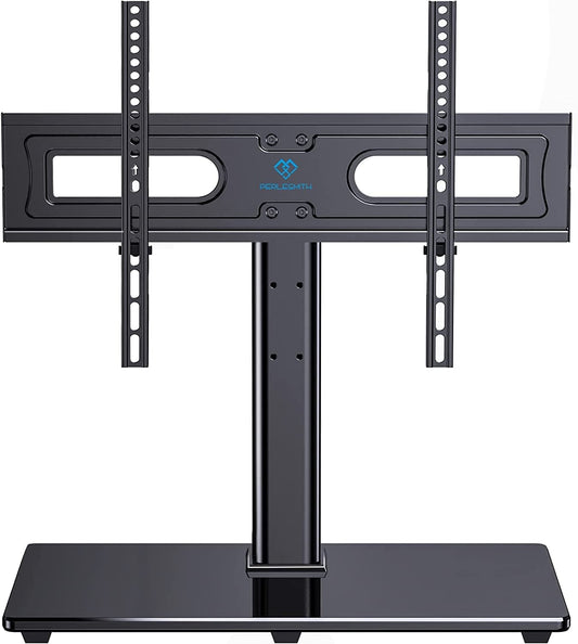 PERLESMITH Universal TV Stand Table Top TV Base for 32-80 Inch LCD LED OLED 4K Flat Screen Tvs-Height Adjustable TV Mount Stand with Tempered Glass Base, VESA 600X400Mm, Holds up to 99Lbs,Pstvs11