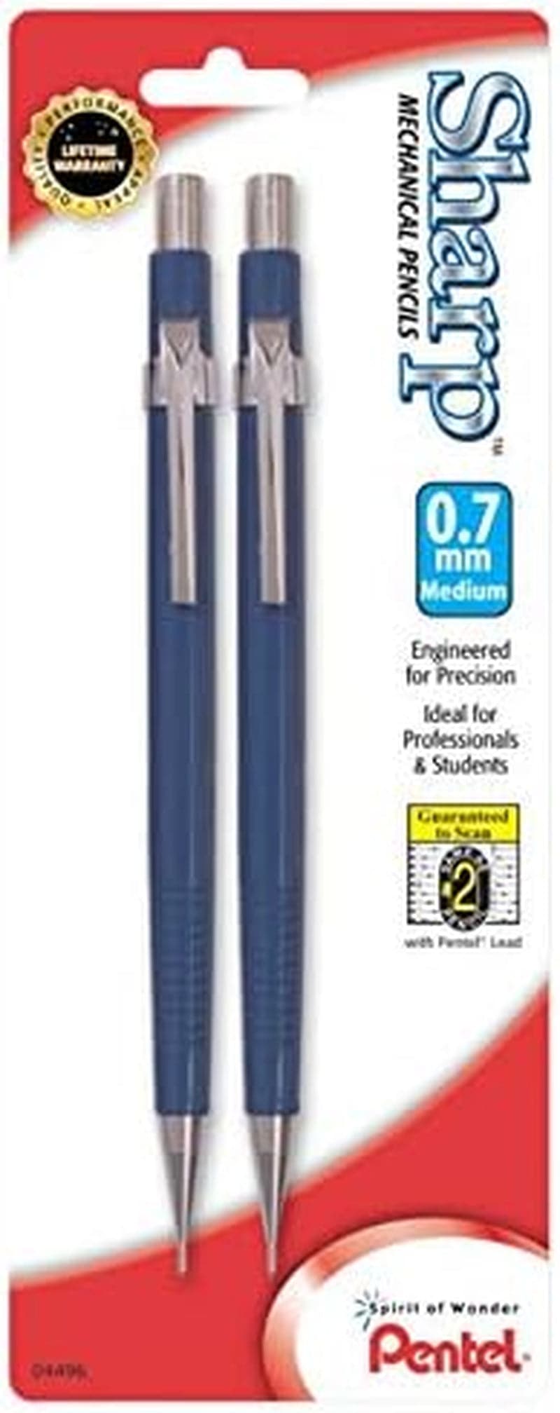 Pentel® Automatic Sharp™ Mechanical Pencils, 0.7 Mm, Blue, Pack of 2