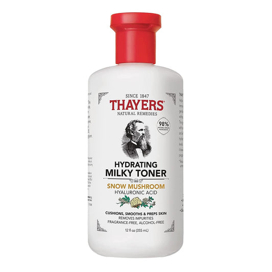 THAYERS Milky Face Toner Skin Care with Snow Mushroom and Hyaluronic Acid, Natural Gentle Facial Toner, for Dry and Sensitive Skin, 355Ml