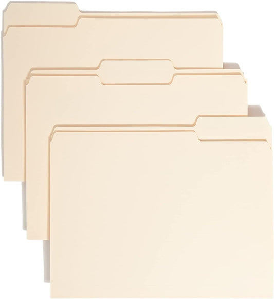 Smead File Folder, 1/3-Cut Tab, Assorted Positions, Letter Size, Manila, 24 per Pack (11928)