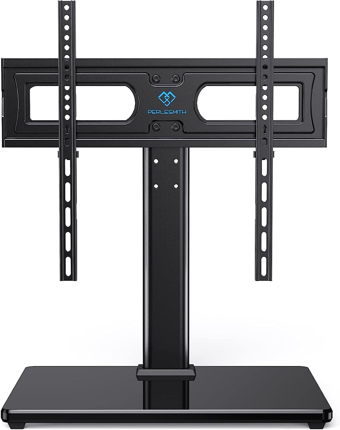 PERLESMITH Universal TV Stand Table Top TV Base for 32 to 60,65 Inch LCD LED OLED 4K Flat Screen Tvs-Height Adjustable TV Mount Stand with Tempered Glass Base, VESA 400X400Mm,Holds up to 88Lbs PSTVS15