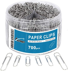 Paper Clips, 700 Pcs Paper Clips Assorted Sizes, Large, Medium, Small #1 Metal Paperclips, 2 Inch Jumbo/Mini Silver Paper Clip for Paperwork, Home, School and Office Supplies