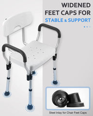 Shower Chair for inside Shower - Heavy Duty Shower Seat with Back - Shower Chair for Bathtub with Arms for Handicap - Shower Seats for Elderly - Shower Chair for Bathtub, 796C