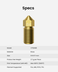 Ankermake 10-Pack 0.4 Mm Nozzle Kit, Premium Brass, for Ankermake M5/M5C 3D Printers