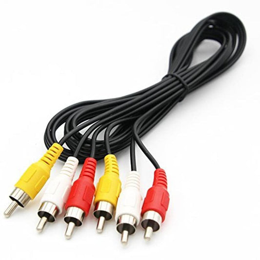 Audio Video Cable,Composite Cord 6 Ft RCA to RCA M/Mx3,Av Cable for TV,DVD,VCD Etd.