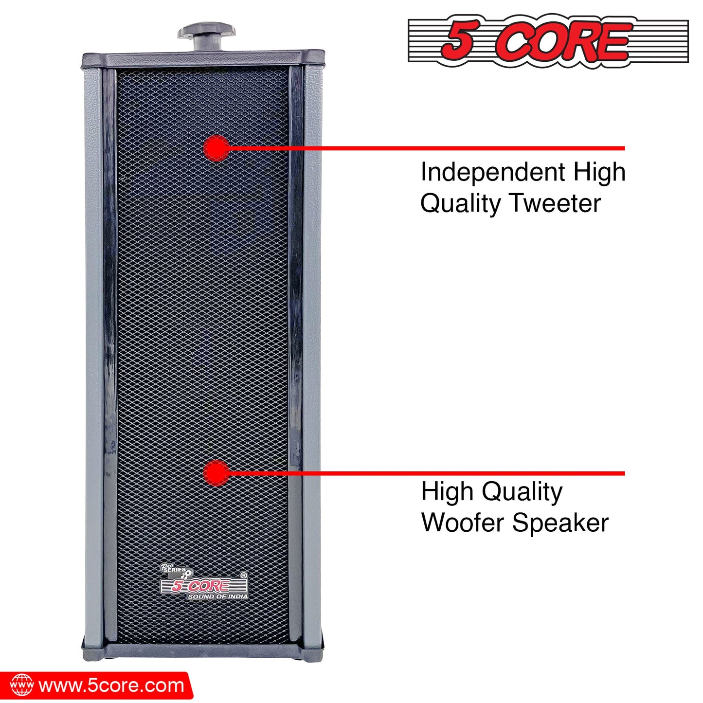 5Core Outdoor Speakers Stereo In Wall 100W Peak Passive Home Audio