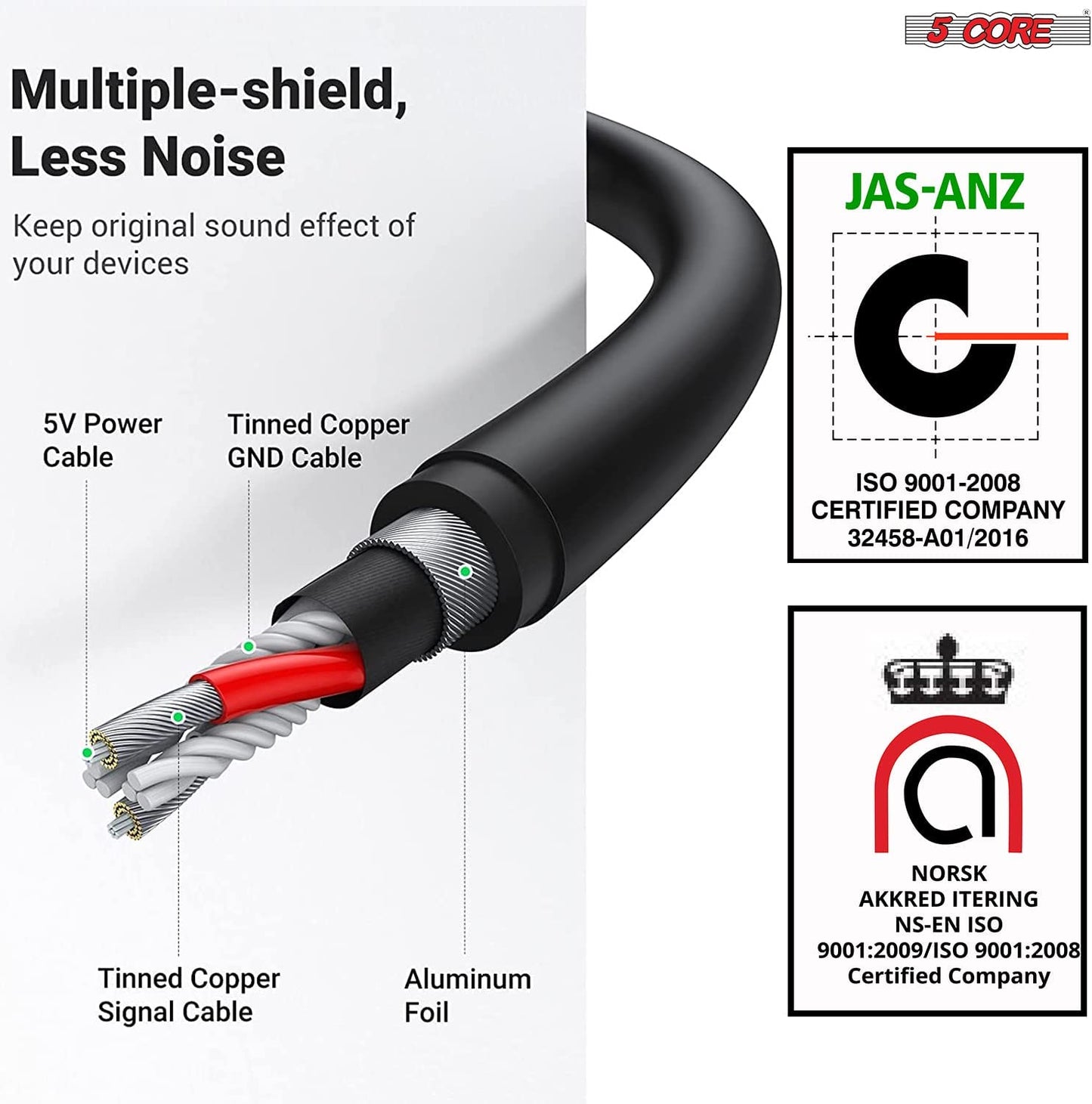 5Core Lavalier Microphone Clip On Professional Grade 3.5mm Lav Lapel