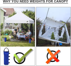 Eurmax USA Weight Capacity 112 LBS Extra Large Pop up Gazebos Weights Sand Bags for Pop up Canopy Tent Pergola Outdoor Instant Canopies,Sand Bags without Sand, 4-Pack,Blue