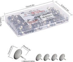 500 Standard Thumbtacks for Cork Board, Flat Thumb Tacks for Posters, Bulletin Board Tacks, Metal Pushpins for Office School & Personal Use - Camel Supplies