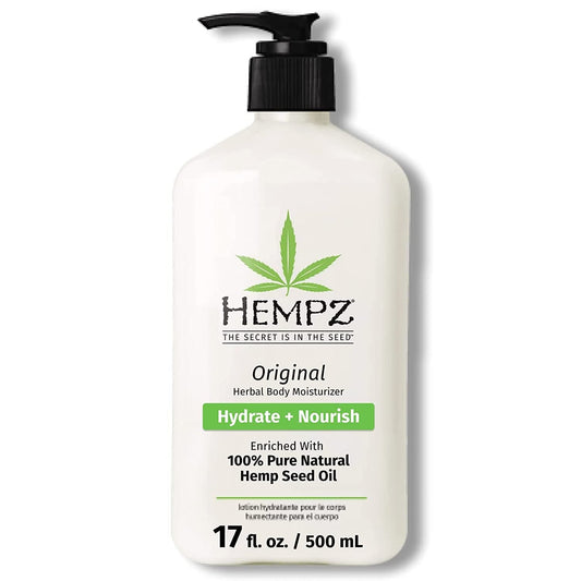 Hempz Original, Natural Hemp Seed Oil Body Moisturizer with Shea Butter and Ginseng, Original Scent, Floral Banana, 17 Fl.Oz ( Packaging May Vary )