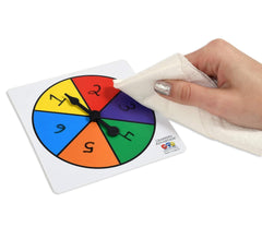 LEARNING ADVANTAGE Six-Color Spinners - Set of 5 - Game Spinner – Write On/Wipe off Surface for Multiple Uses