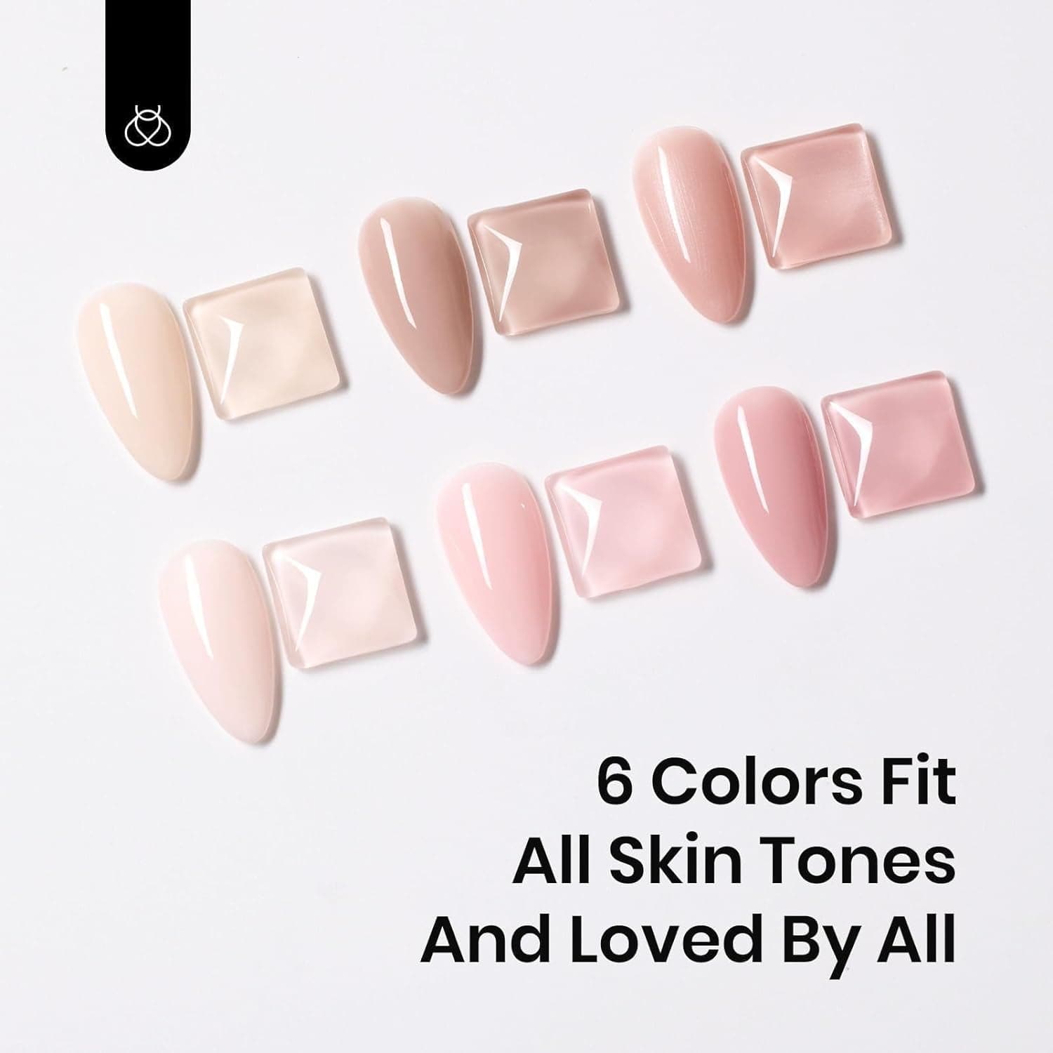 Beetles Color Base Gel Nail Polish, 6 Colors Nude Gel Polish Pink Nail Polish Peach Pink Nail Polish Neutral Sheer Colors Strengthener Soak off Nail Art Manicure DIY at Home Gift for Women