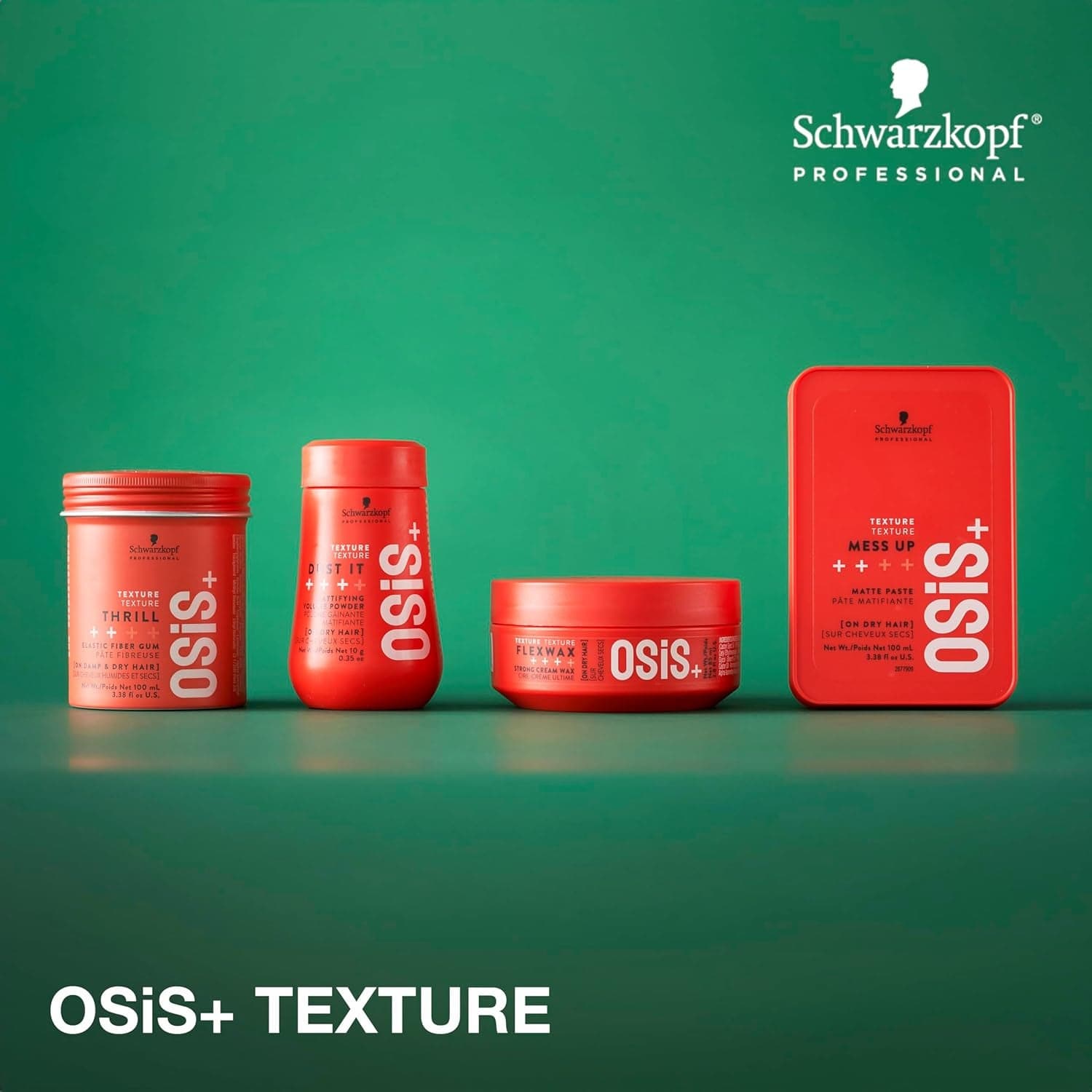 Osis+ Thrill Fibre Gum – Medium Hold Flexible Style Control, 3.38 Oz – Bendable and Moldable Texturizing – Mega-Fibers and Natural Carnauba Wax for Long-Lasting Separation and Shine