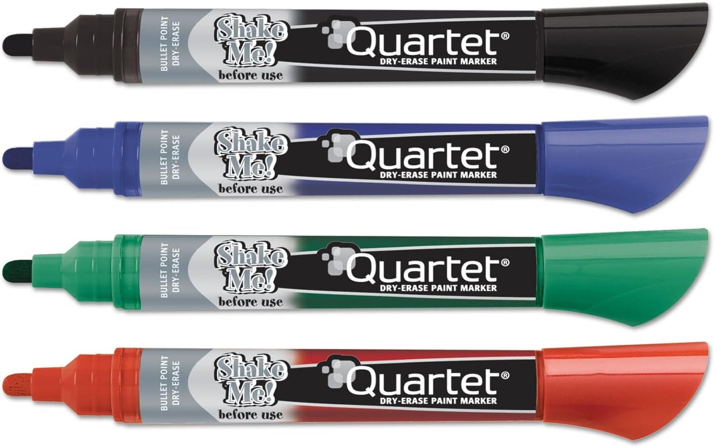 Quartet Glass Board Dry Erase Markers, Premium, Bullet Tip, Assorted Colors, 4 Pack (79552)