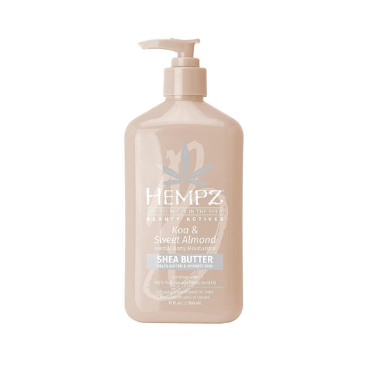 Hempz Smoothing Herbal, Koa & Sweet Almond Body Moisturizer, 17 Fl Oz (Pack of 1), Pink 17 Ounce