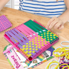 PREBOX Weaving Loom Kit Toys for Kids and Adults, Potholder Loops Crafts for Girls Ages 6 7 8 9 10 11 12, 7" Pot Holder Loom Knitting Kits and Gifts for Kids and Beginners, Make 6 Masterpieces