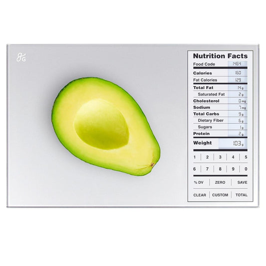 Greater Goods Nutrition Scale, Food Grade Glass, Calorie Counting Scale, Meal Prep Scale, and Weight Loss Scale, Designed in St. Louis, Silver