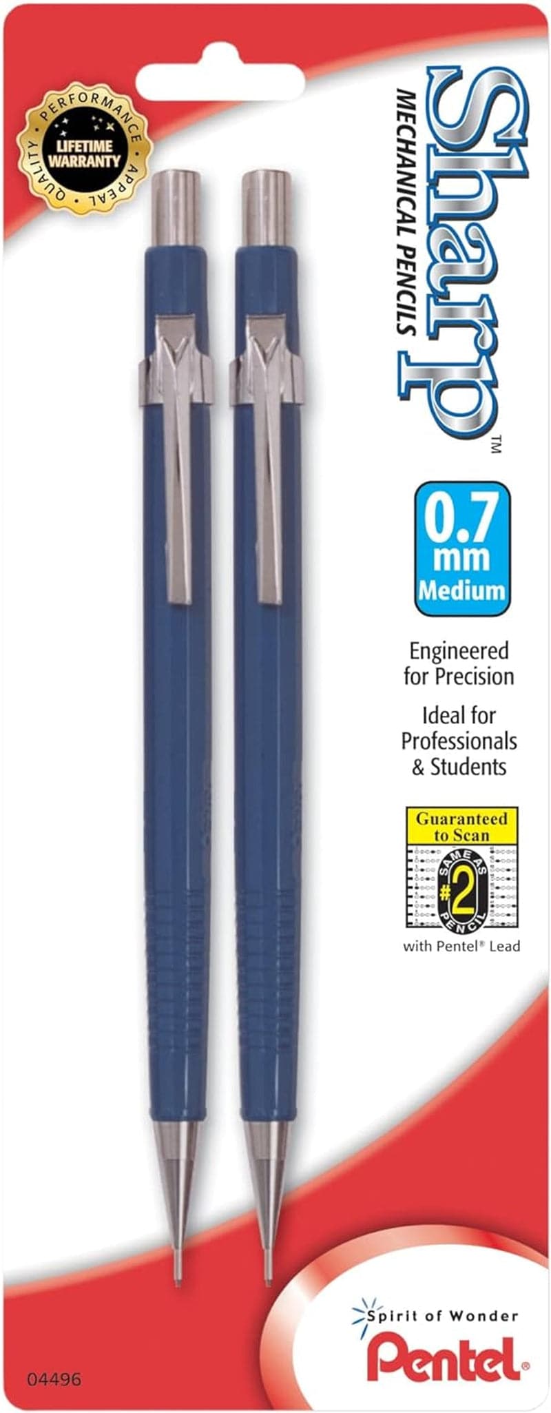 Pentel® Automatic Sharp™ Mechanical Pencils, 0.7 Mm, Blue, Pack of 2