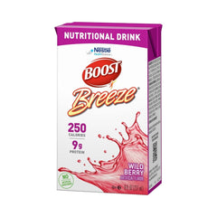 BOOST Breeze Clear Nutritional Drink, 9G Protein, 250 Nutrient-Rich Calories, Wild Berry, 8 Fl Oz (Pack of 24)