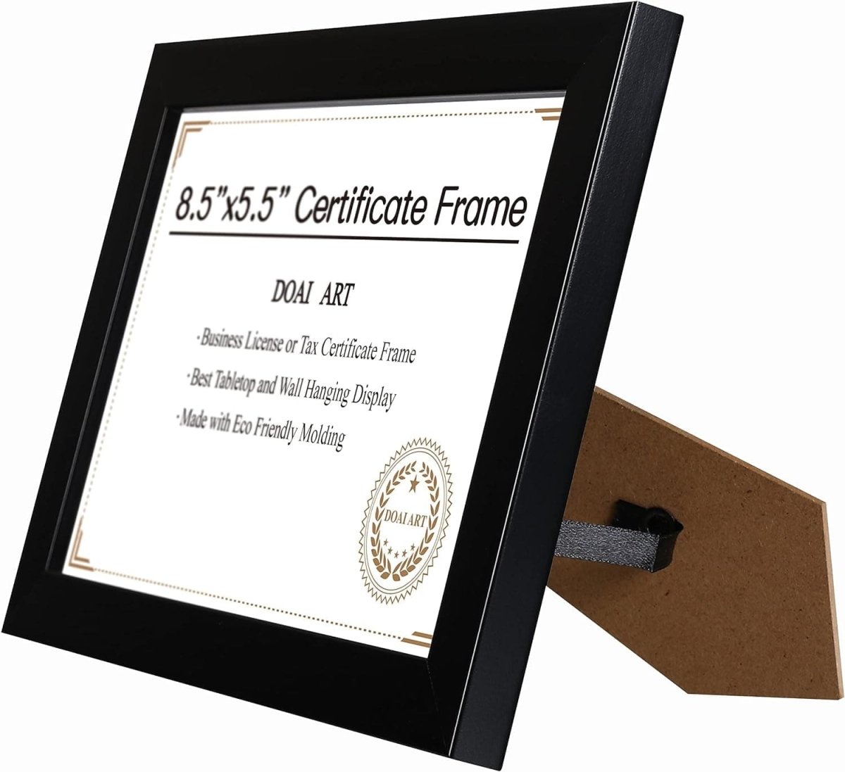 8.5 X 5.5 Business License Frame Black, Professionals 5.5 X 8.5 Certificate Frames Fit Diploma, Document and Tax Certificate Self Standing with Wall Hangers - Camel Supplies