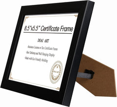 8.5 X 5.5 Business License Frame Black, Professionals 5.5 X 8.5 Certificate Frames Fit Diploma, Document and Tax Certificate Self Standing with Wall Hangers - Camel Supplies