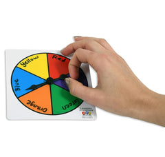 LEARNING ADVANTAGE Six-Color Spinners - Set of 5 - Game Spinner – Write On/Wipe off Surface for Multiple Uses