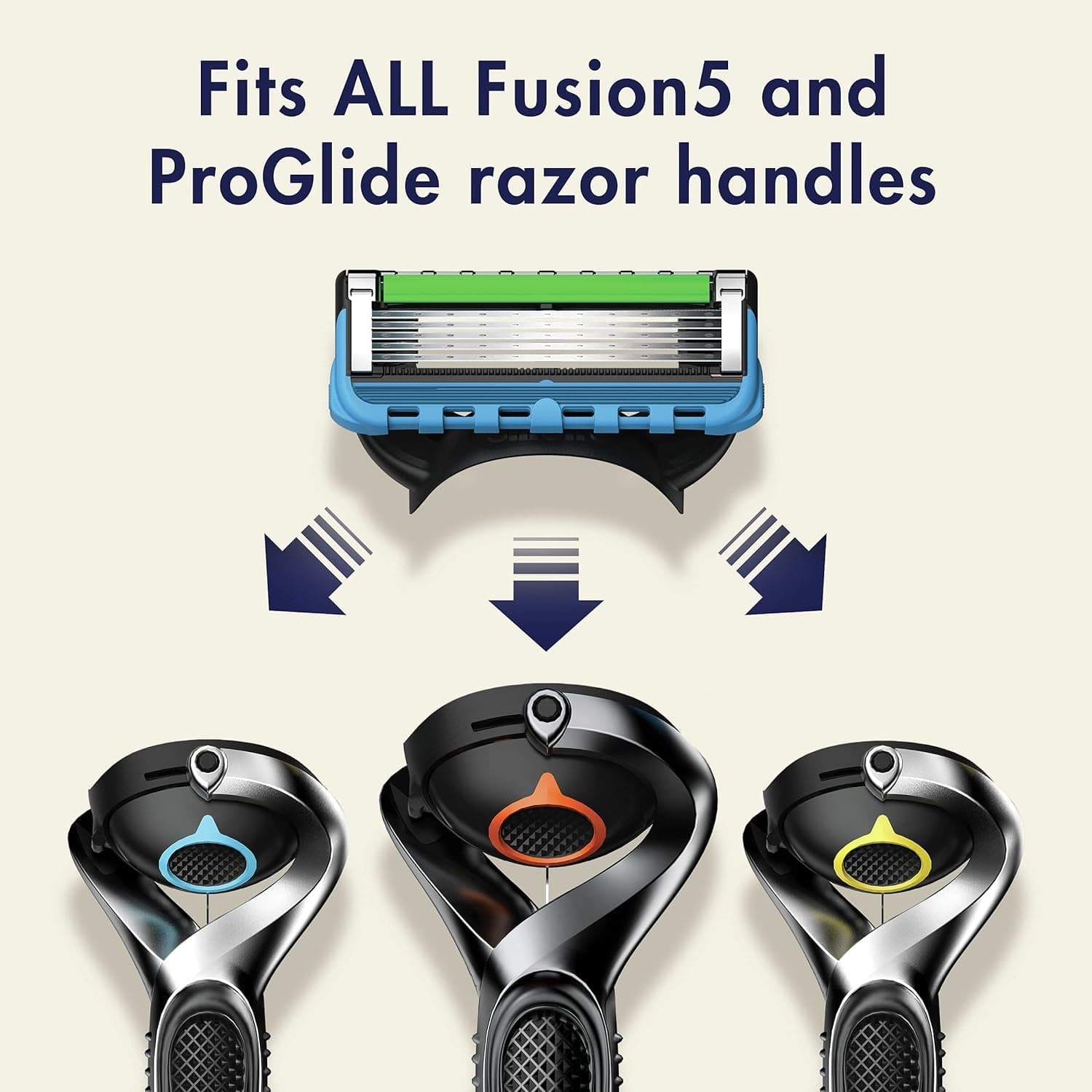 Gillette Fusion Proglide Razors, Men 1 Gillette Razor, 4 Razor Blade Refills, Shields against Skin Irritation