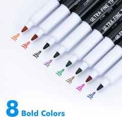 Maxtek Dry Erase Markers Ultra Fine Tip, Assorted Colors, Low Odor, School Supplies Classroom Take Note Dry Erase Markers, 8 Counts