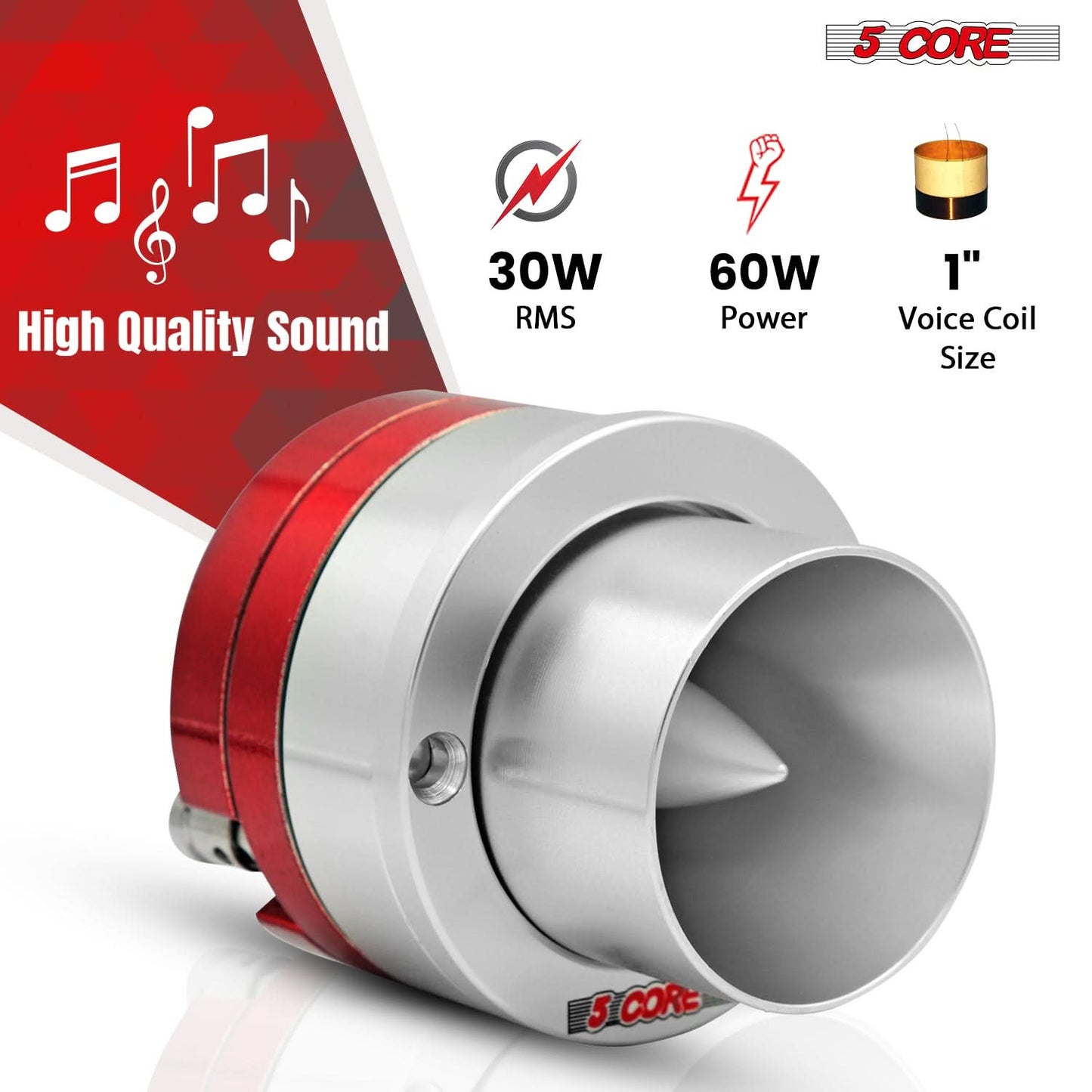 5Core 3.5 Inch Tweeters 60W Max 30W RMS 25.4mm Voice Coil Super