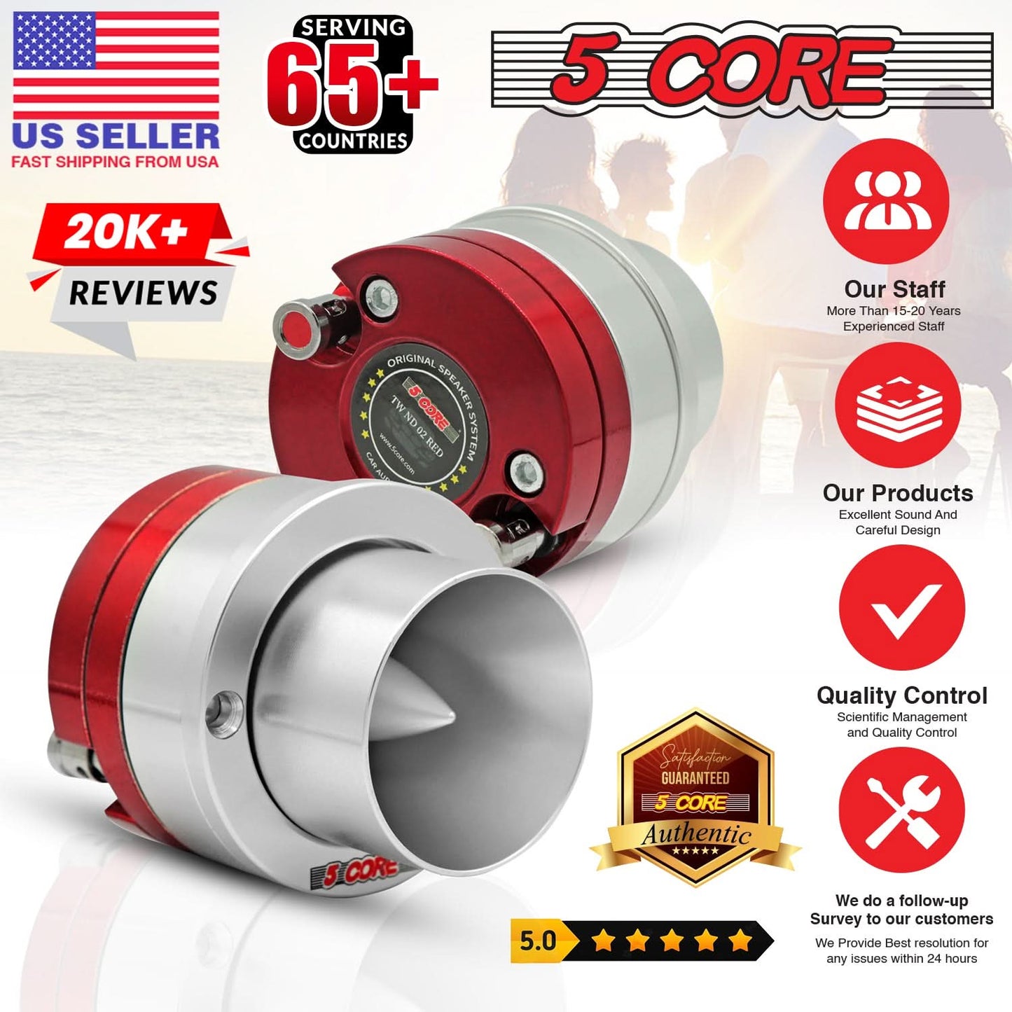 5Core 3.5 Inch Tweeters 60W Max 30W RMS 25.4mm Voice Coil Super