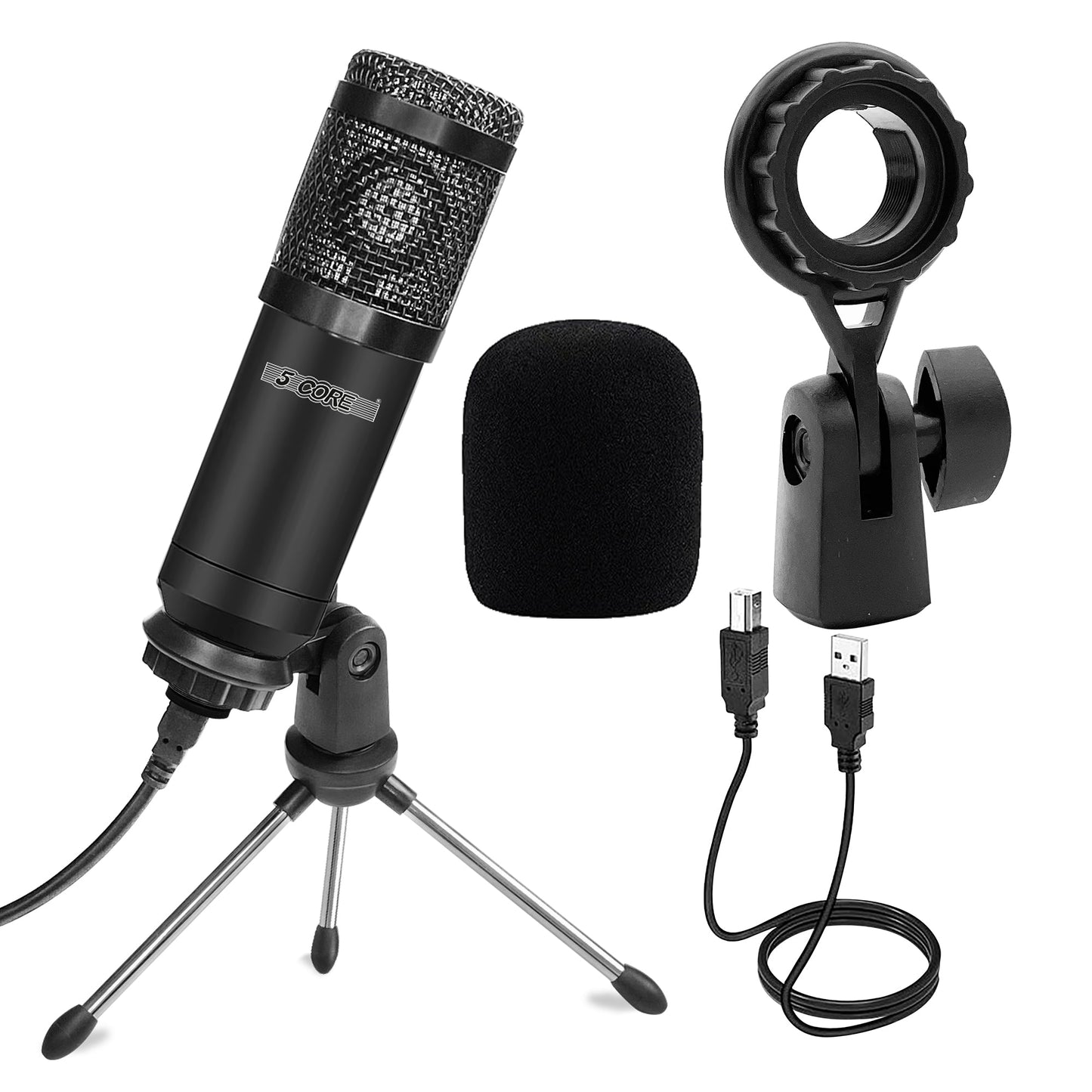 5Core Recording Microphone Podcast Bundle Professional Condenser