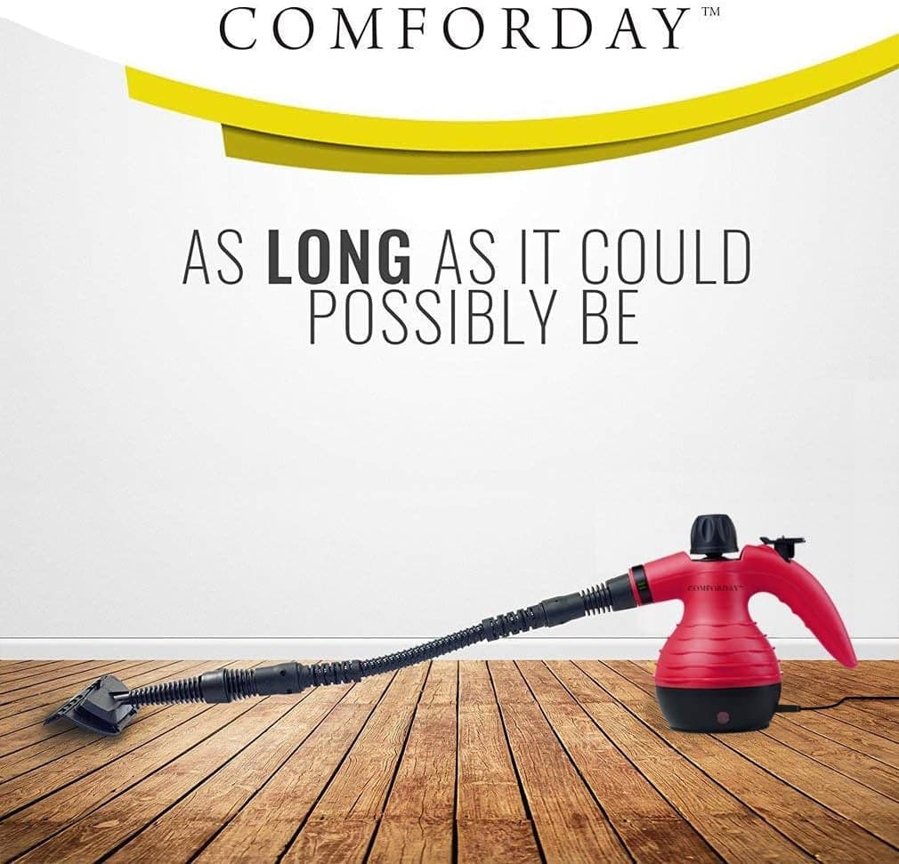 Handheld Steam Cleaner by Comforday - Multi-Purpose Pressurized Steam Cleaner with Fit Lock for Stain Removal, Carpet and Upholstery Cleaning - 9-Piece Accessory Kit Included (Upgrade)