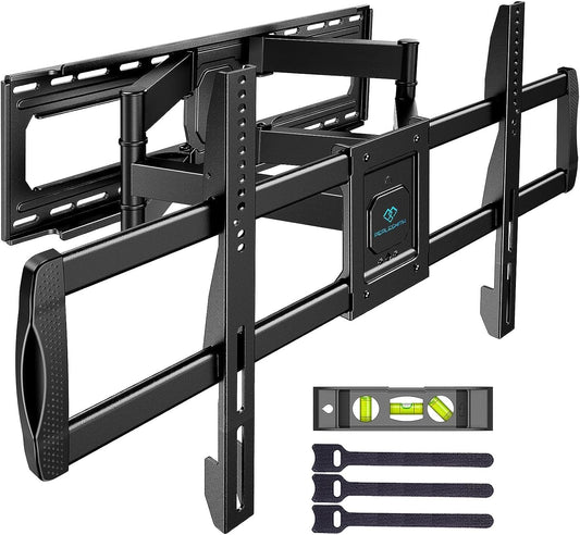 PERLESMITH Full Motion TV Wall Mount for 50”-90” Tvs up to 165Lbs, TV Mount Bracket with Dual Articulating Arms Swivel Tilt Extension, Max VESA 800X400Mm, Fits 16”18” to 24" Studs, PSXFK1