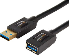 Amazon Basics 2 - Pack USB - A 3.0 Extension Cable, 4.8Gbps High - Speed, Male to Female Gold - Plated Connectors, 6 Foot, Black - Camel Supplies