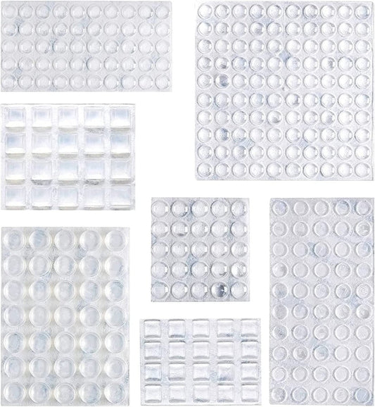 Amazon Basics 300 - Piece Clear Self Adhesive Rubber Bumpers Pads, 6.9 X 4.5 X 0.6 Inch - Camel Supplies