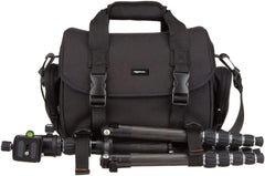 Amazon Basics Large DSLR Gadget Bag, Black with Grey Interior - Camel Supplies