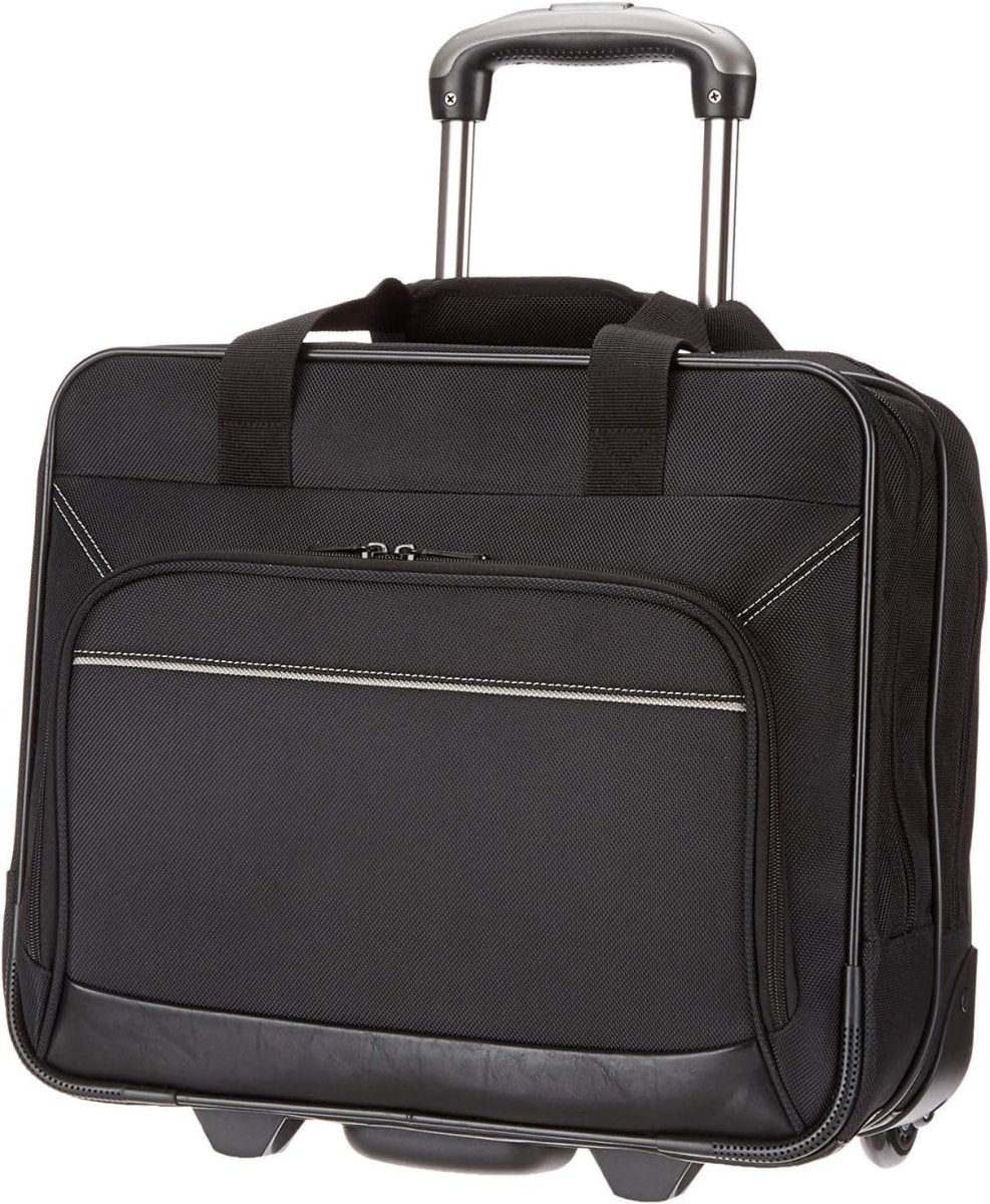 Amazon Basics Rolling Laptop Case, 14.5 - Inch, Black - Camel Supplies