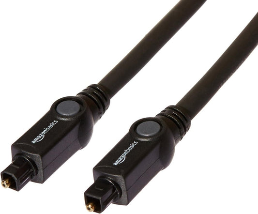 Amazon Basics Toslink Digital Optical Audio Cable, CL3 Rated, Multi - Channel, for Audio System, Sound Bar, Home Theatre, Gold - Plated Connectors, 15 Foot, Black - Camel Supplies