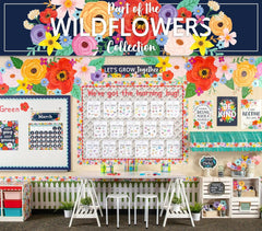 Teacher Created Resources Wildflowers Straight Rolled Border Trim - 50Ft - Decorate Bulletin Boards, Walls, Desks, Windows, Doors, Lockers, Schools, Classrooms, Homeschool & Offices