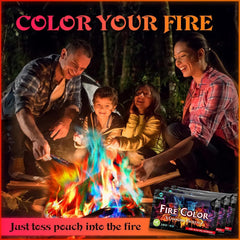 MEKER Fire Color Changing Packets - Fire Pit, Campfires, Outdoor Fireplaces, Bonfire - Magic Colorful Changing Fire - Perfect Fire Camping Accessories for Kids & Adults (12 Pack)