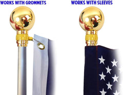 Flags Imp 8 Foot Aluminum Silver Pole with (Ball) (B00H5FNO06)